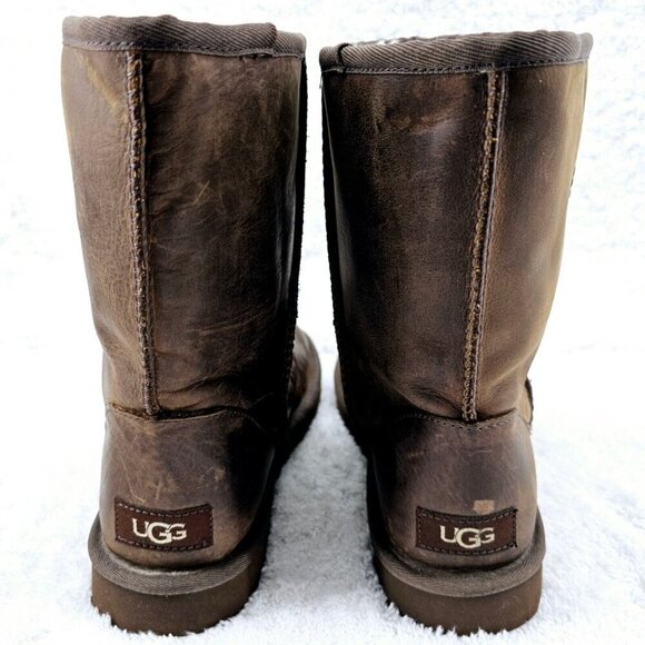 UGG Classic Mid-Calf Sheepskin Boots 1016559 Dark Brown 7 New No Box - Picture 4 of 11